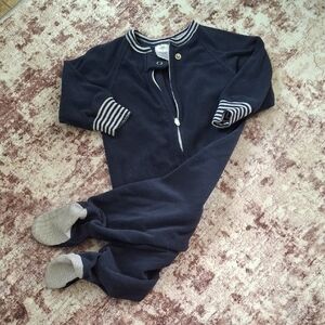 Tucker + Tate Navy Onesie with Striped Details
